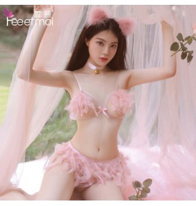 FEE ET MOI Sexy Feather Fox Fairy Bikini Set (Pink)